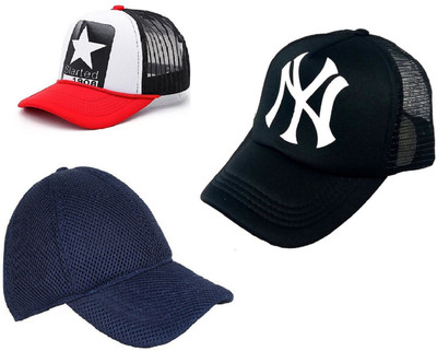 FashMade Printed, Solid Trucker Cap Cap(Pack of 3)