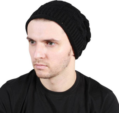 39 Off On Bezal Black Slouchy Woolen Long Beanie Cap For Winter