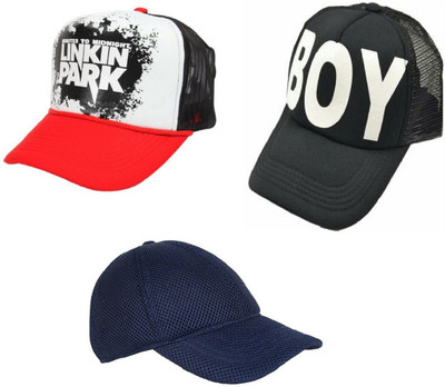 FashMade Printed, Solid Trucker Cap Cap(Pack of 3)