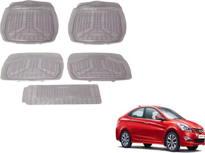 MOCKHE PVC (Polyvinyl Chloride) Standard Mat For  Hyundai Verna Fluidic(Grey)