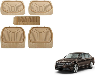 MOCKHE PVC (Polyvinyl Chloride) Standard Mat For  Skoda Superb(Beige)