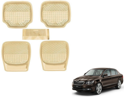MOCKHE PVC (Polyvinyl Chloride) Standard Mat For  Skoda Superb(Beige)