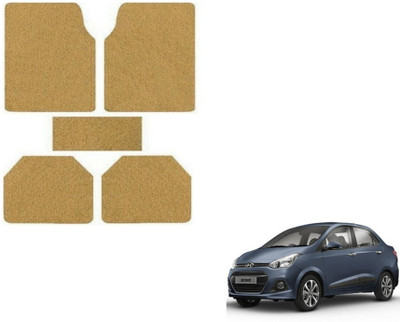 MOCKHE Rubber, Plastic Standard Mat For  Hyundai Xcent(Beige)