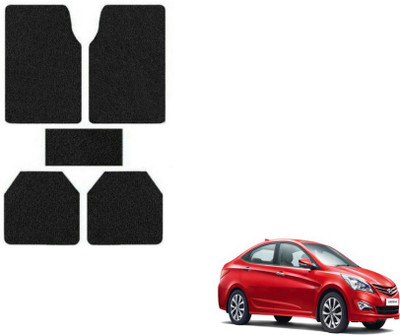 MOCKHE Rubber, Plastic Standard Mat For  Hyundai Verna Fluidic(Black)