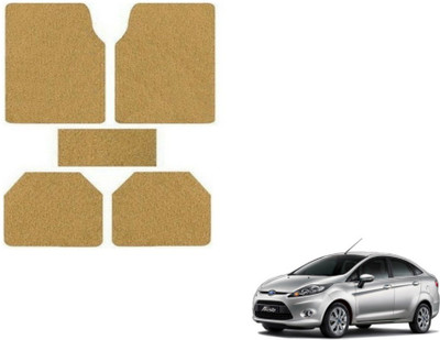 MOCKHE Rubber, Plastic Standard Mat For  Ford New Fiesta(Beige)