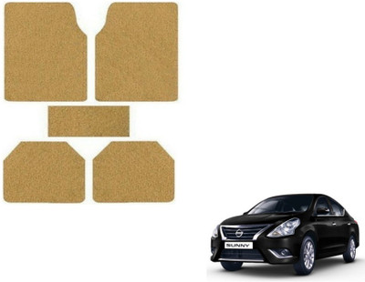 MOCKHE Rubber, Plastic Standard Mat For  Nissan Sunny(Beige)