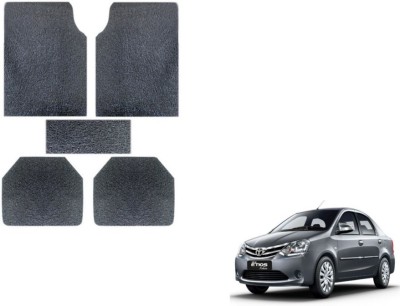 MOCKHE Rubber, Plastic Standard Mat For  Toyota Etios(Grey)