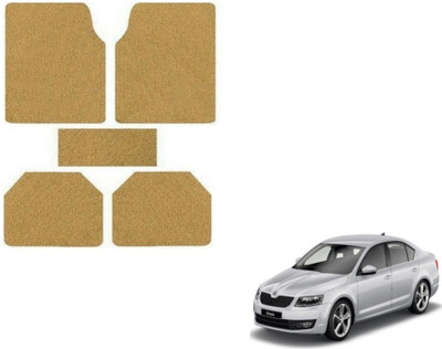 MOCKHE Rubber, Plastic Standard Mat For  Skoda Octavia(Beige)