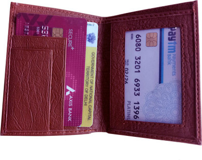 

SL COLLECTIONS 4 Card Holder(Set of 1, Brown)
