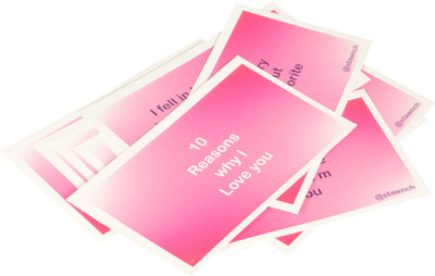 

STAWNCH STAWNCH 10 REASONS WHY I LOVE YOU GIFT CARDS[SET OF CARDS SIZE 6" X 3.5"],LIGHT PINK Greeting Card(LIGHT Pink, Pack of 10)