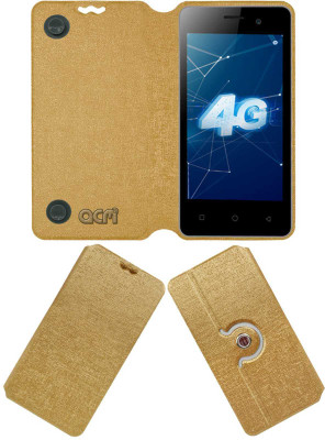 ACM Flip Cover for Itel A20(Gold, Cases with Holder, Pack of: 1)