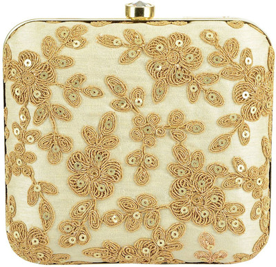

Tooba Handicraft Party Yellow Clutch