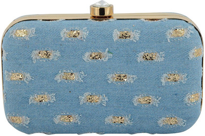 

Tooba Handicraft Casual Blue Clutch