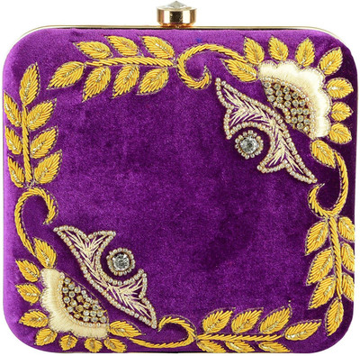 

Tooba Handicraft Party Purple Clutch