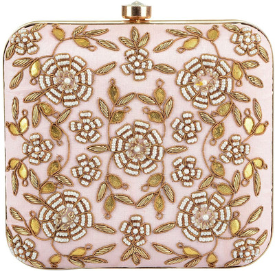 

Tooba Handicraft Party Pink Clutch