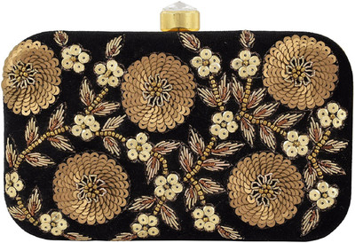 

Tooba Handicraft Party Black Clutch
