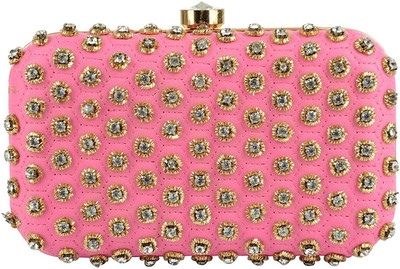 

Tooba Handicraft Party Pink Clutch