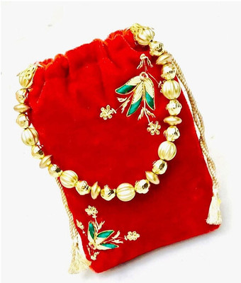 

Tooba Handicraft Party Red Clutch