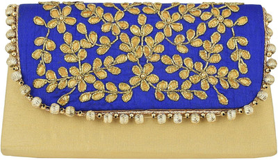 

Tooba Handicraft Casual Gold Clutch