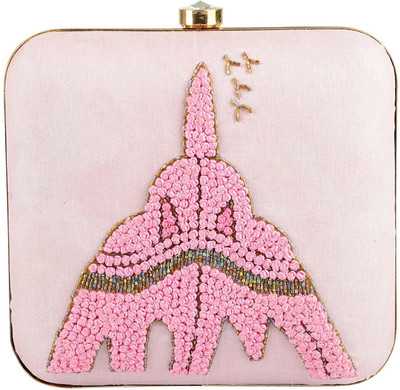 

Tooba Handicraft Party Pink Clutch