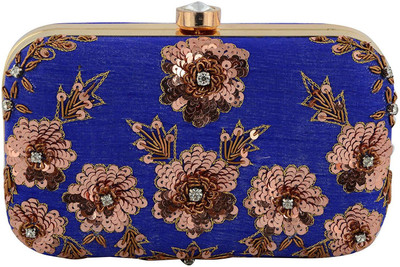 

Tooba Handicraft Casual Blue Clutch