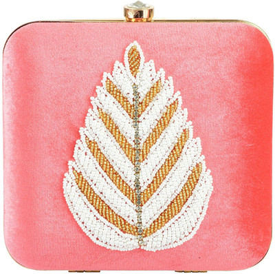 

Tooba Handicraft Party Pink Clutch