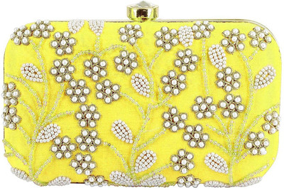

Tooba Handicraft Party Yellow Clutch
