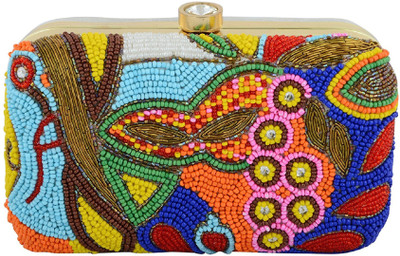 

Tooba Handicraft Party Brown Clutch