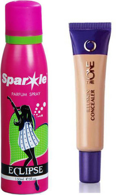 

Oriflame Sweden The ONE IlluSkin Concealer 10ml (Fair Light - 30615) With one sparkle perfume spray 150 ml(Set of 2)