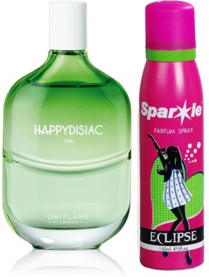 

Oriflame Sweden Happydisiac Man Eau de Toilette 75ml (32159) With one sparkle perfume spray 150 ml(Set of 2)