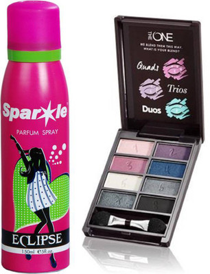 

Oriflame Sweden The ONE Blend Express Eye Shadow-Smokey 4.64 g (33104) one sparkle perfume spray 150 ml(Set of 2)