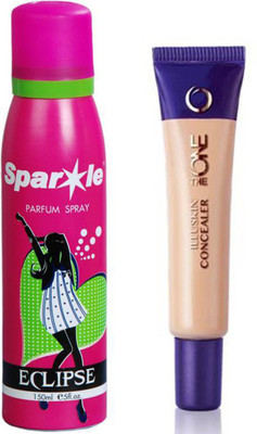 

Oriflame Sweden The ONE IlluSkin Concealer 10ml (Nude Pink - 30616) With one sparkle perfume spray 150 ml(Set of 2)