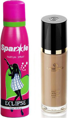

Oriflame Sweden Giordani Gold Long Wear Mineral Foundation SPF 15 30ml (Natural Beige - 31806) Wth one sparkle perfume spray 150 ml(Set of 2)