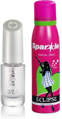 

Oriflame Sweden The ONE Base & Top Coat 8ml (31029) With one sparkle perfume spray 150 ml(Set of 2)