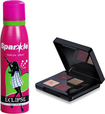 

Oriflame Sweden Giordani Gold Eye Shadow Quad 5.2g (Radiant Plum - 32077) Wth one sparkle perfume spray 150 ml(Set of 2)