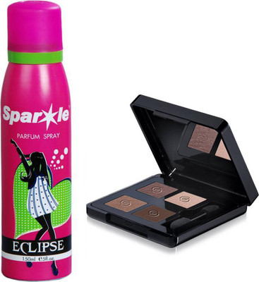 

Oriflame Sweden Giordani Gold Eye Shadow Quad 5.2g (Divine Brown - 32076) Wth one sparkle perfume spray 150 ml(Set of 2)