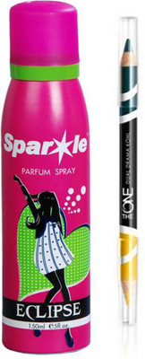 

Oriflame Sweden Dual Drama Kohl Eye Pencil 1.65 ml (Canary Teal 33254) one sparkle perfume spray 150 ml(Set of 2)