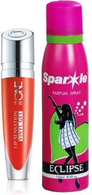 

Oriflame Sweden The ONE Lip Sensation Vinyl Gel 5ml (Tangerine Tango - 32444) With one sparkle perfume spray 150 ml(Set of 2)