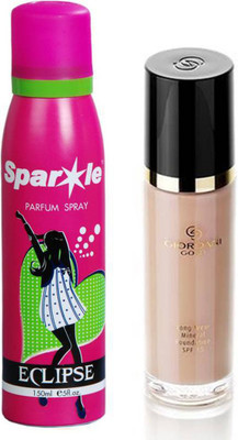 

Oriflame Sweden Giordani Gold Long Wear Mineral Foundation SPF 15 30ml (Light Rose - 31803) With one sparkle perfume spray 150 ml(Set of 2)