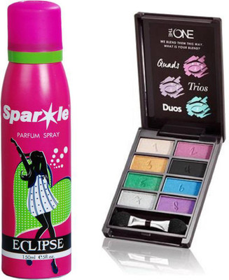 

Oriflame Sweden The ONE Blend Express Eye Shadow-Vivid 4.64 g (33105) one sparkle perfume spray 150 ml(Set of 2)