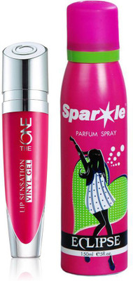 

Oriflame Sweden The ONE Lip Sensation Vinyl Gel 5ml (Pink Mambo - 32450) With one sparkle perfume spray 150 ml(Set of 2)