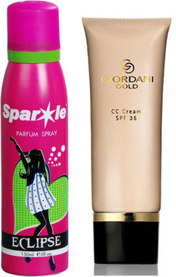 

Oriflame Sweden Giordani Gold CC Cream SPF 35 40ml (Light - 30988) Wth one sparkle perfume spray 150 ml(Set of 2)