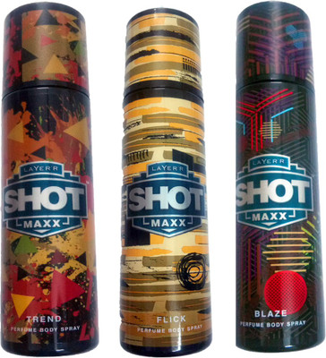 LAYERR SHOT MAXX FLICK +SHOT MAXX BLAZE Deodorant Spray - For Men & Women(120 ml)