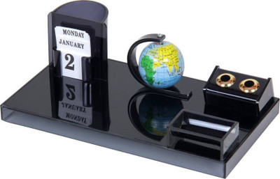 

Relish Craft 5 Compartments Acrylic Acrylic Pen Stand(Black)