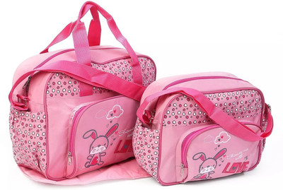 

Offspring Outing Mama Shoulder Diaper Bag Set of 2 Rabbit Print - Pink Shoulder Diaper Bag(Pink)