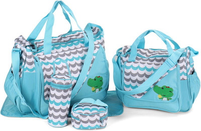 

Offspring Outing Mama Multipiece Shoulder Diaper Bag Set Animal Print - Blue White Shoulder Diaper Bag(Blue, White)