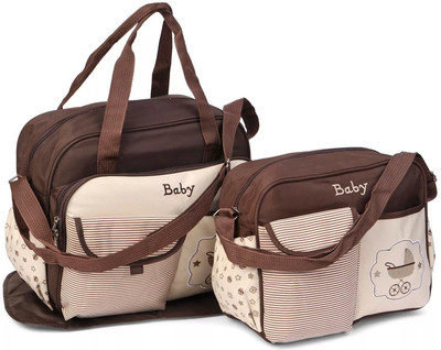 

Offspring Outing Mama Shoulder Diaper Bag Set of 2 Buggy Print - Brown Shoulder Diaper Bag(Brown)