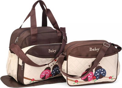 

Offspring Outing Mama Shoulder Diaper Bag Set of 2 Ladybug Print - Brown Shoulder Diaper Bag(Brown)