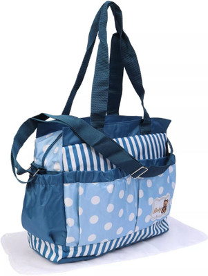 

Offspring Outing Mama Shoulder Diaper Bag Dot And Stripe Print - Blue Shoulder Diaper Bag(Blue)