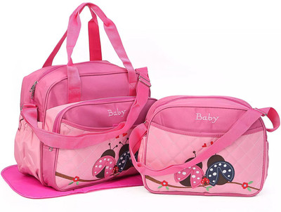 

Offspring Outing Mama Shoulder Diaper Bag Set of 2 Ladybug Print - Pink Shoulder Diaper Bag(Pink)